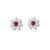 Tina two color beaded post earrings white + dark red