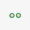 Rowan Circles Beaded Post Earrings Kelly Green Wholesale