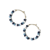 Victoria mixed seed bead hoop earrings navy + light blue