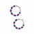 Victoria mixed seed bead hoop earrings red + blue