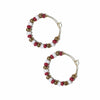 Game Day Mixed Seed Bead Hoop Earring Gold and Dark Red Wholesale