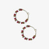 Game Day Mixed Seed Bead Hoop Earring Gold and Dark Red Wholesale