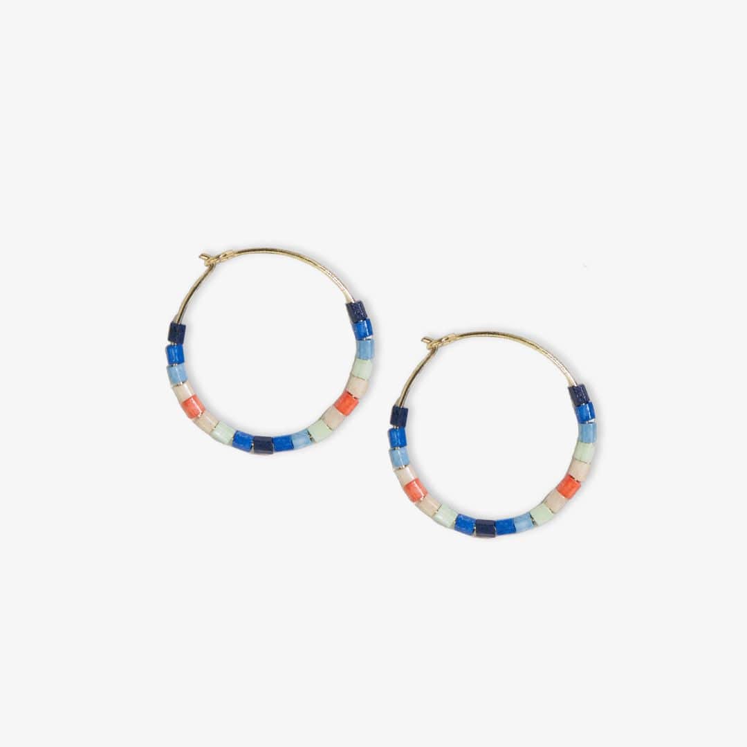 Victoria Mixed Beaded Hoop Earrings Coastal Wholesale