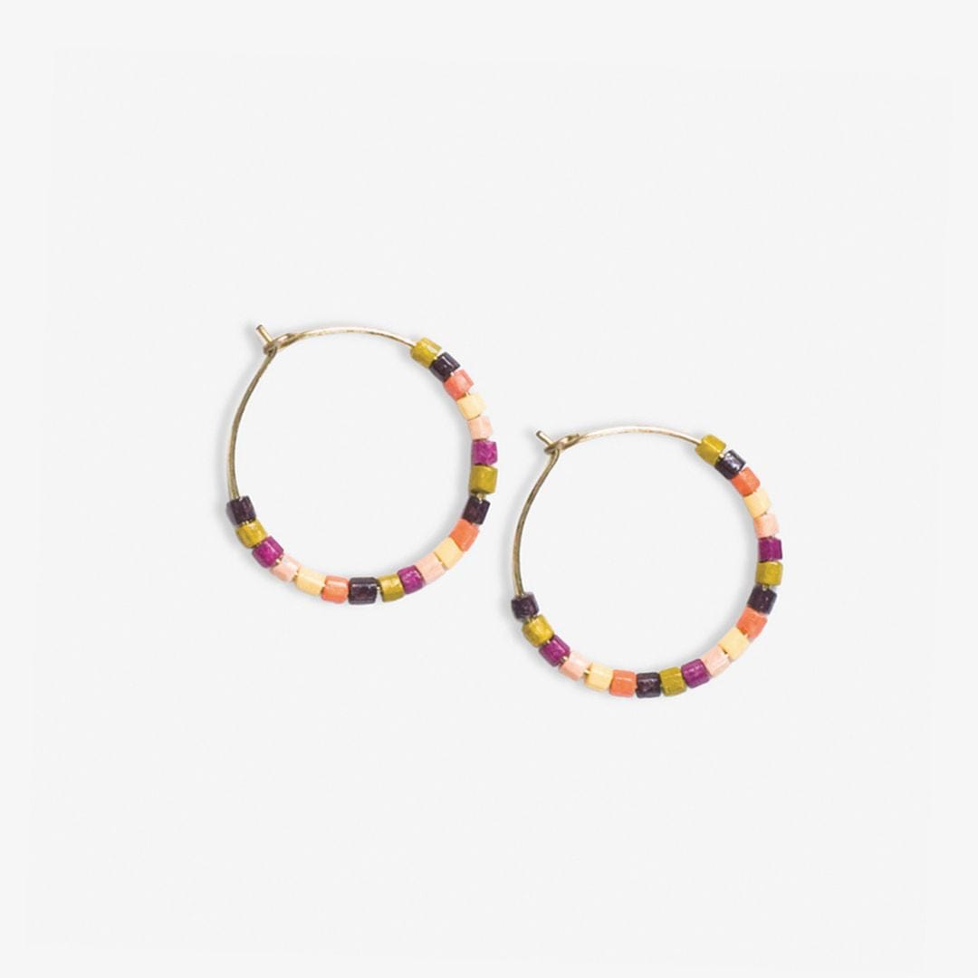 Victoria Mixed Beaded Hoop Earrings Jaipur Wholesale