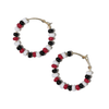 Victoria mixed seed bead hoop earrings red + black