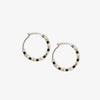 Victoria Mixed Beaded Hoop Earrings Black Wholesale