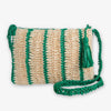 Kai Striped Raffia Crossbody Kelly Green Wholesale