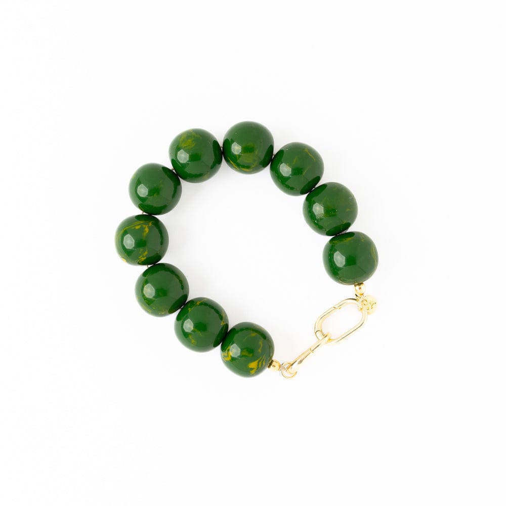 Cece Large Resin Bead Bracelet Green Wholesale