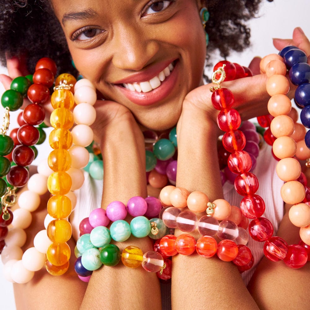 Cece Large Resin Bead Bracelet Multi Wholesale