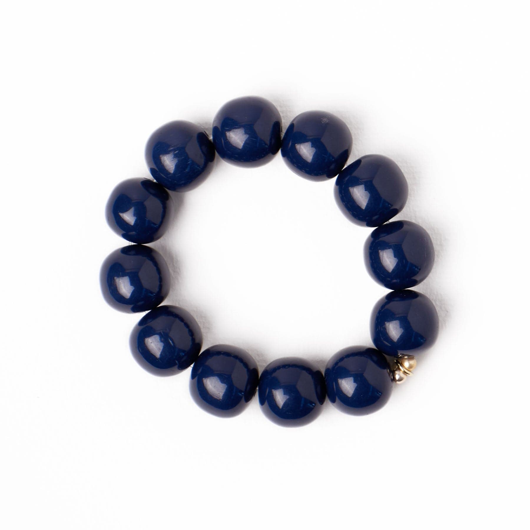 Cece Large Resin Bead Bracelet Navy Wholesale