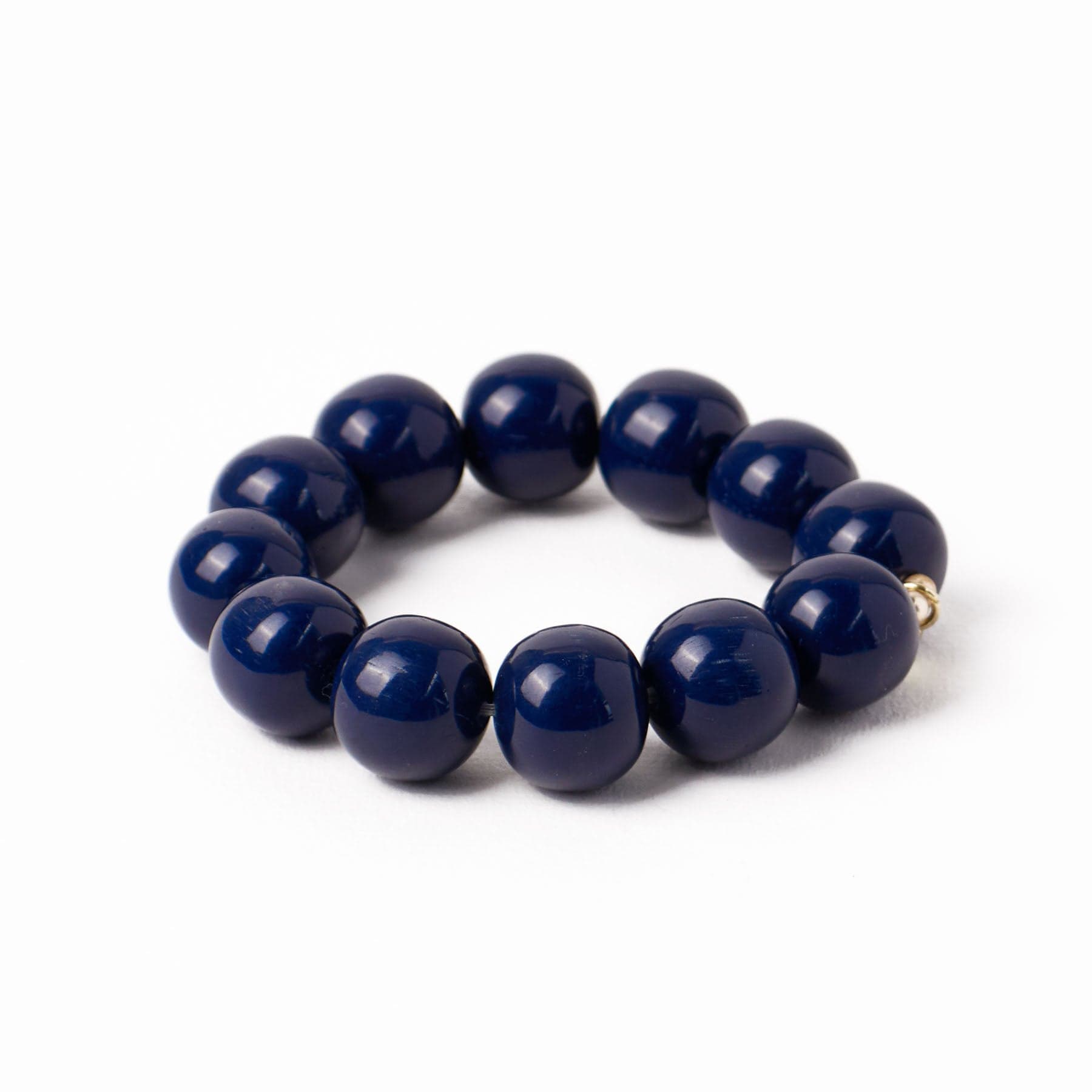 Cece Large Resin Bead Bracelet Navy Wholesale