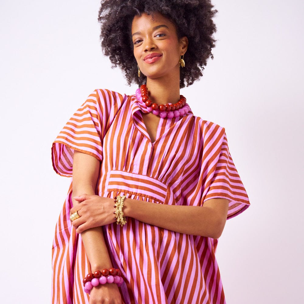 Cece Large Resin Bead Bracelet Purple Wholesale