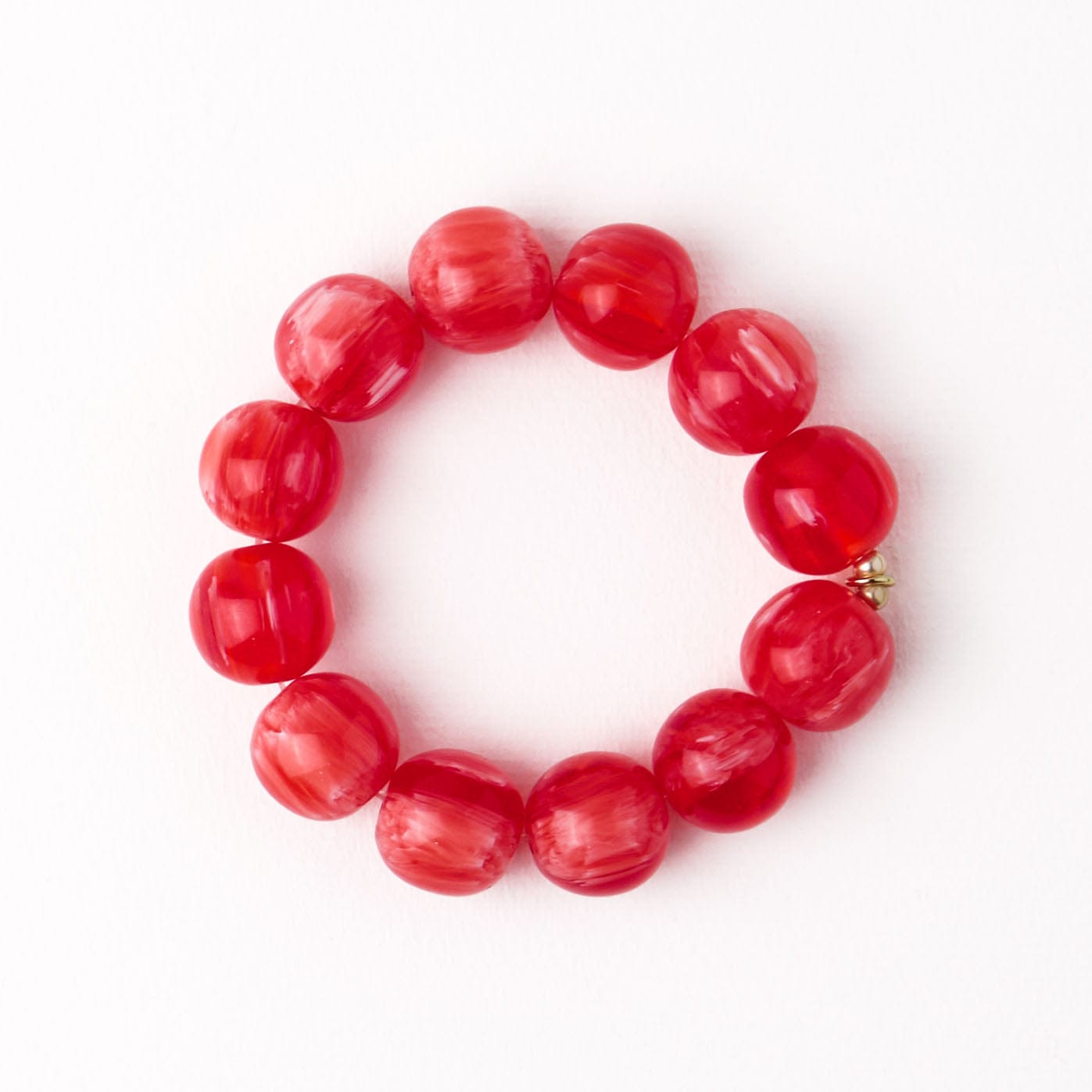 Cece Large Resin Bead Bracelet Red Wholesale