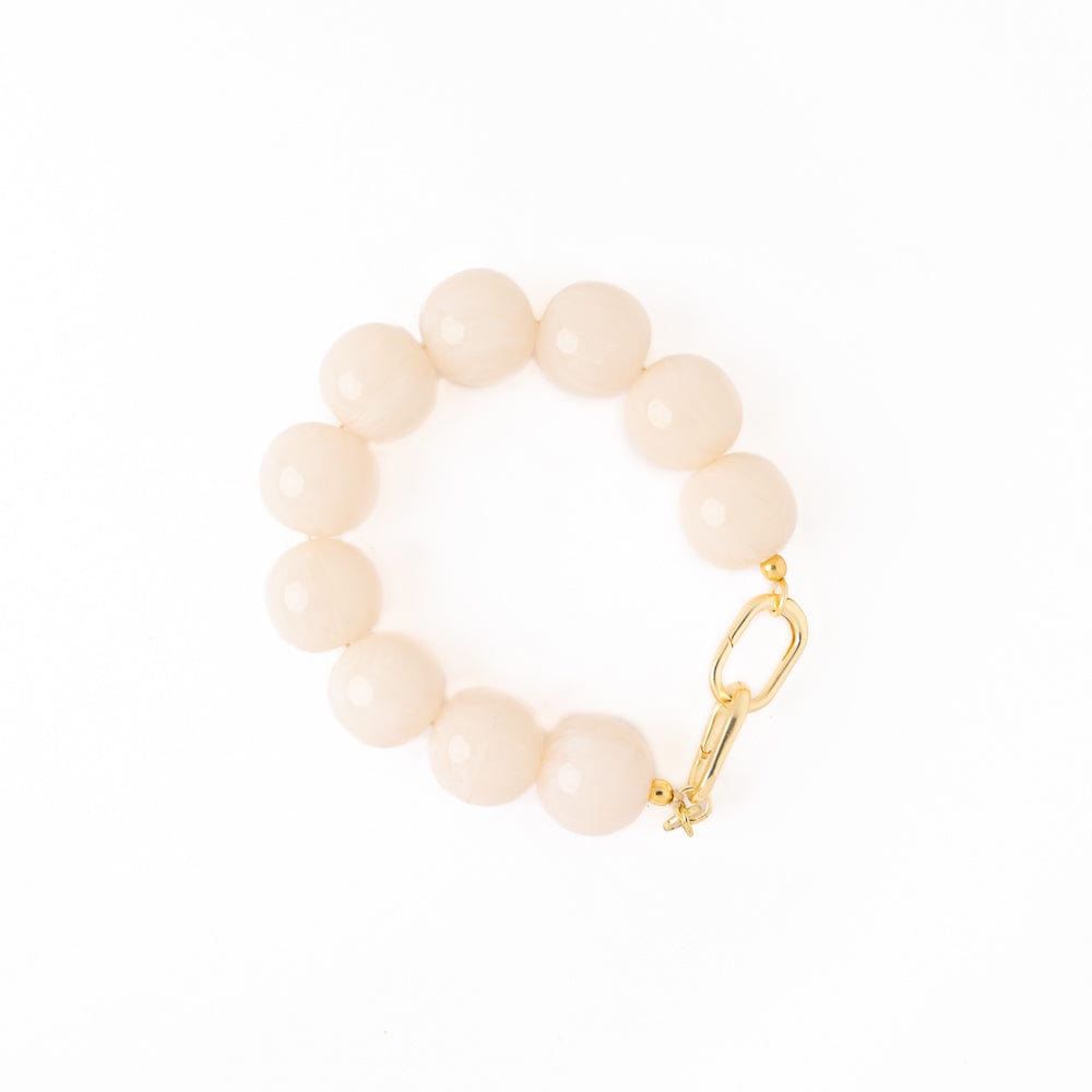 Cece Large Resin Bead Bracelet Milky White Wholesale