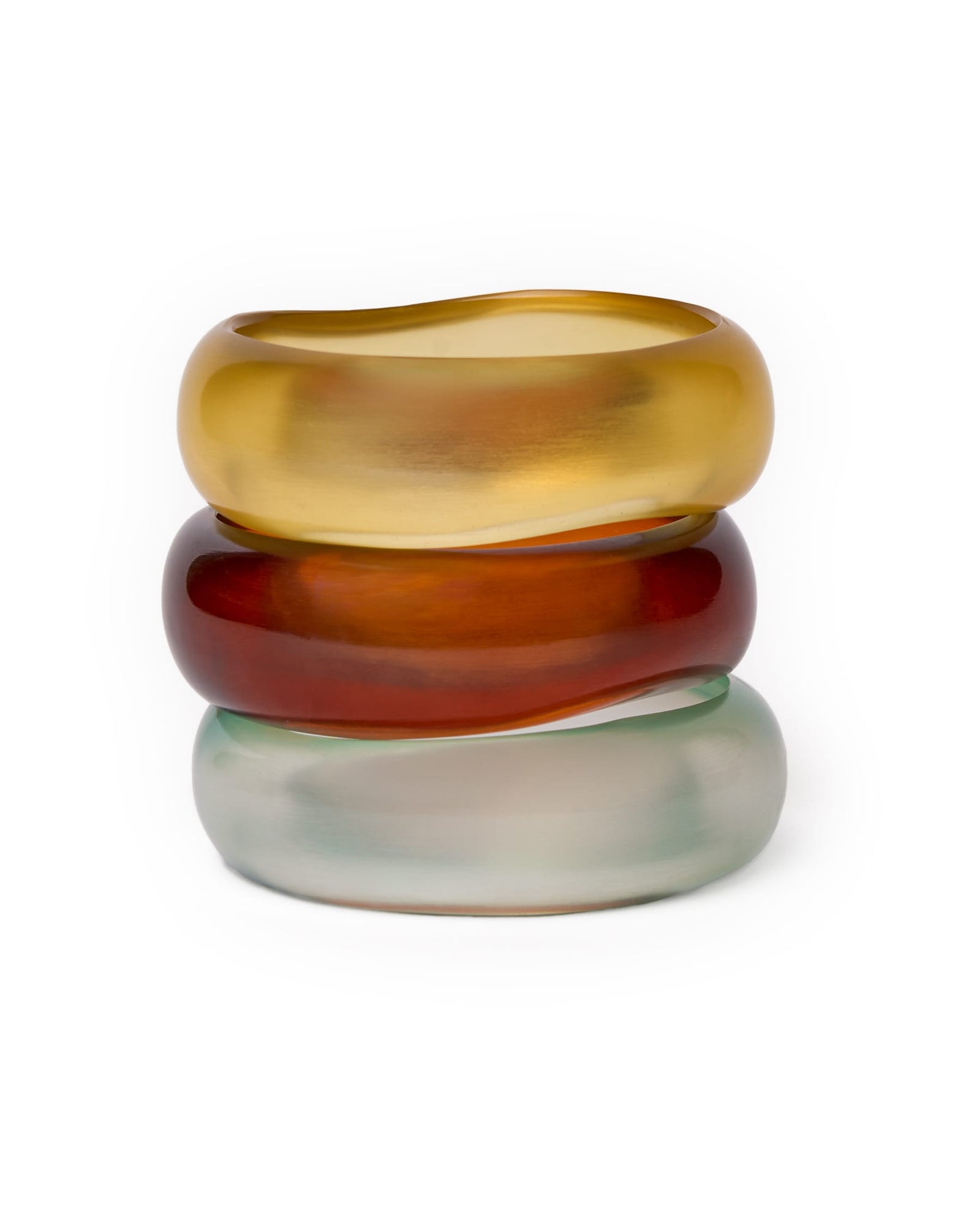 Esther Resin Bangle Set Of 3 Citron, Sage, + Brown
