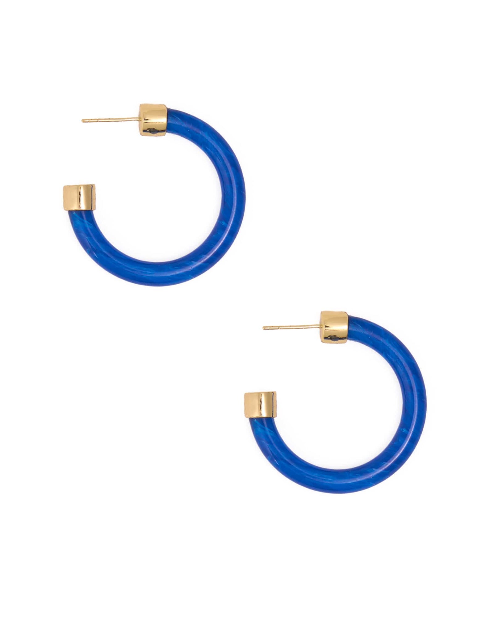 Winona Shiny Resin Hoop Earrings Blue