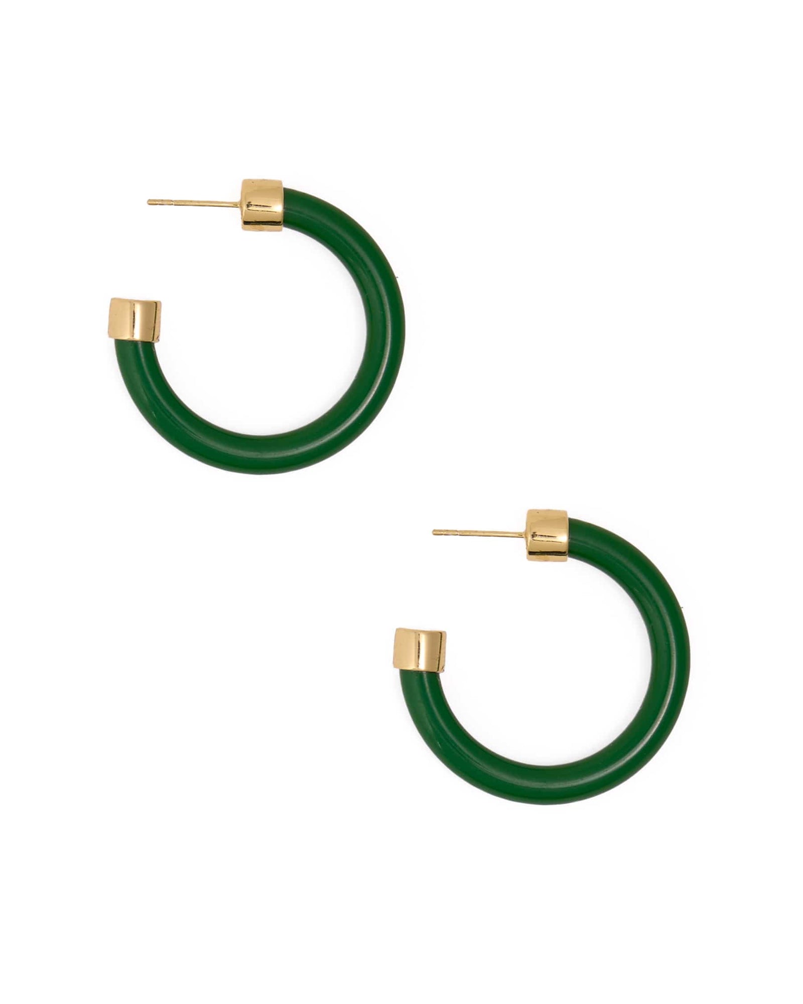 Winona Shiny Resin Hoop Earrings Green