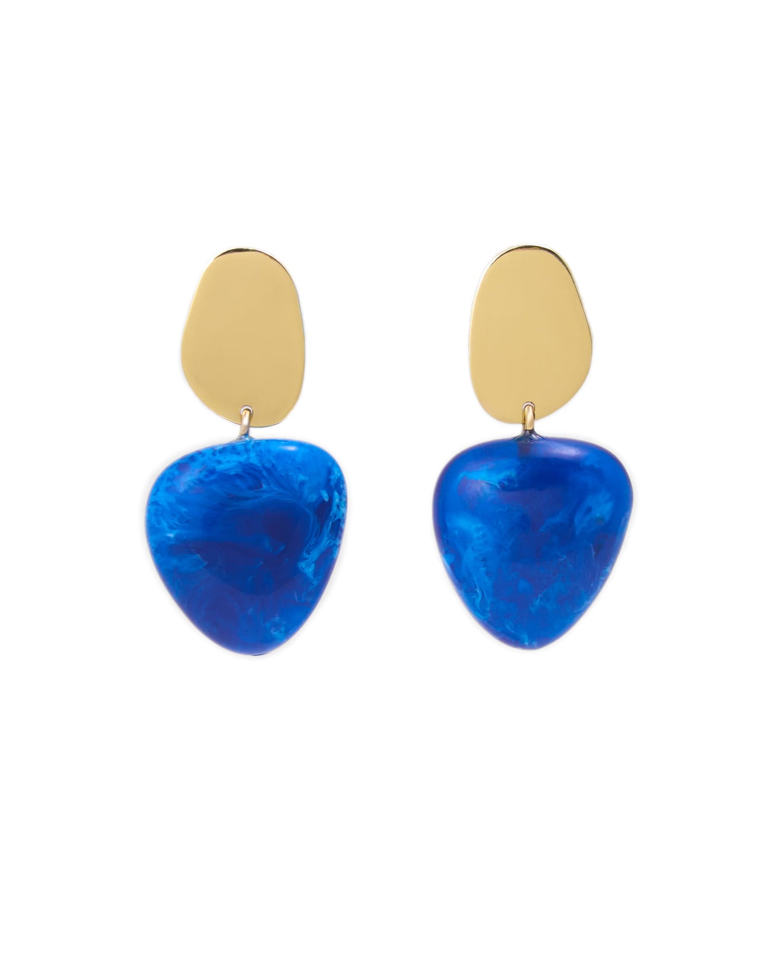 Nina Resin Gold Post Drops Blue