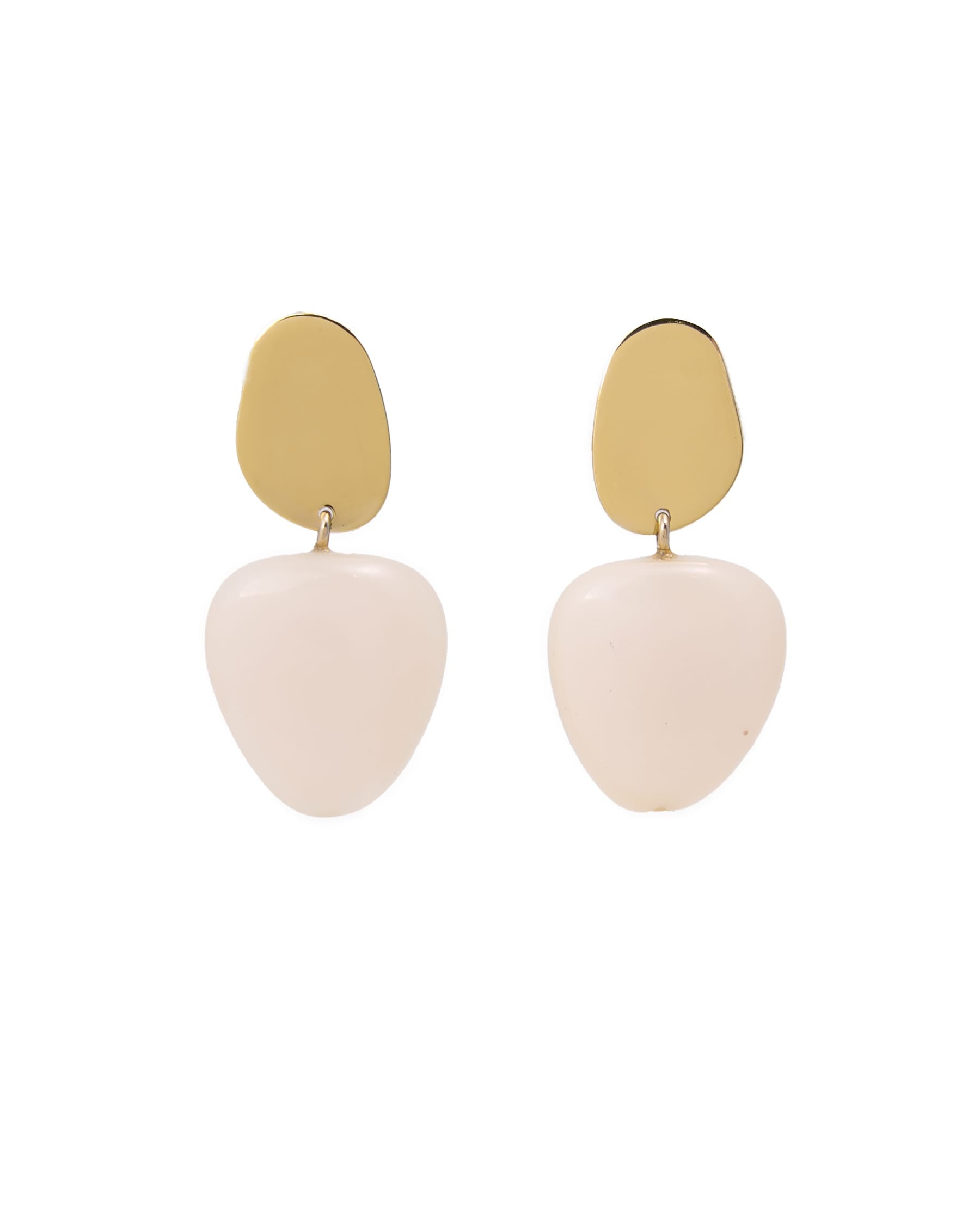 Nina Resin Gold Post Drops White