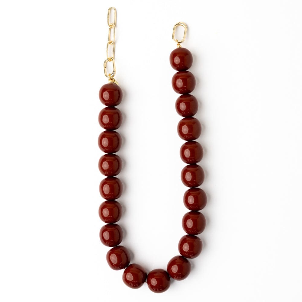 Iris Large Resin Bead Necklace Brown Wholesale