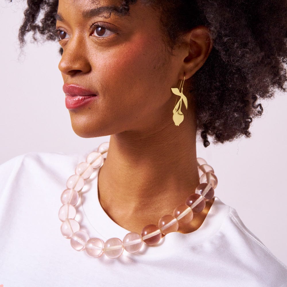 Iris Large Resin Bead Necklace Clear Wholesale