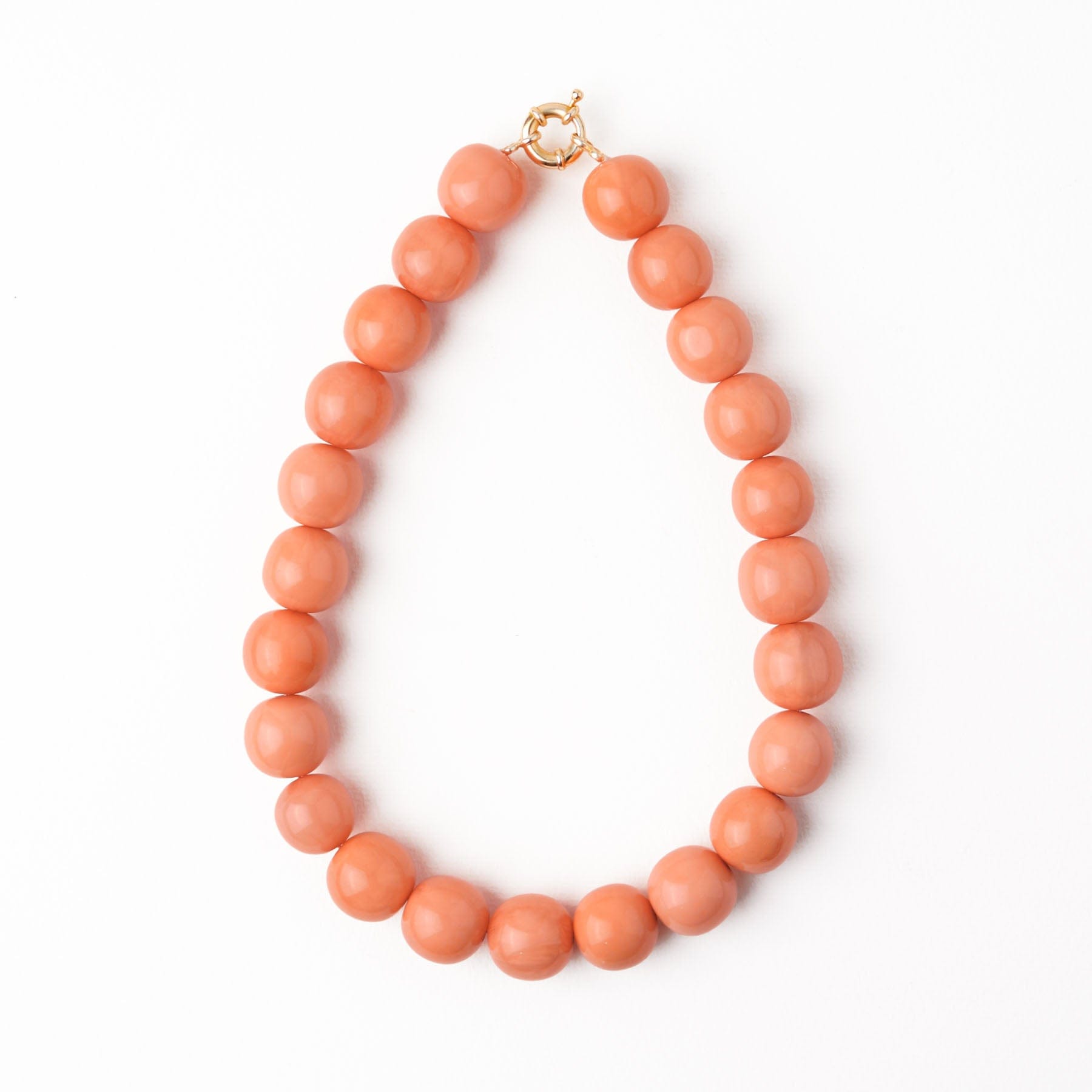 Iris Large Resin Bead Necklace Coral Wholesale