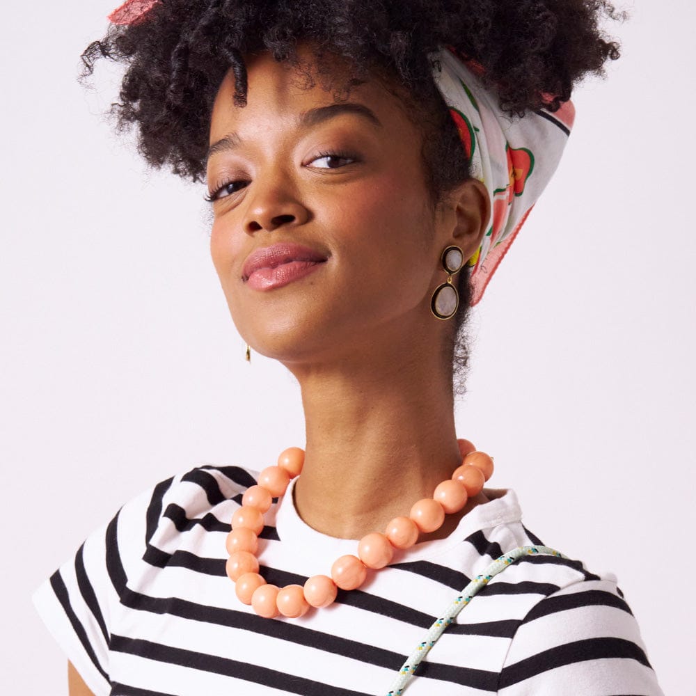 Iris Large Resin Bead Necklace Coral Wholesale