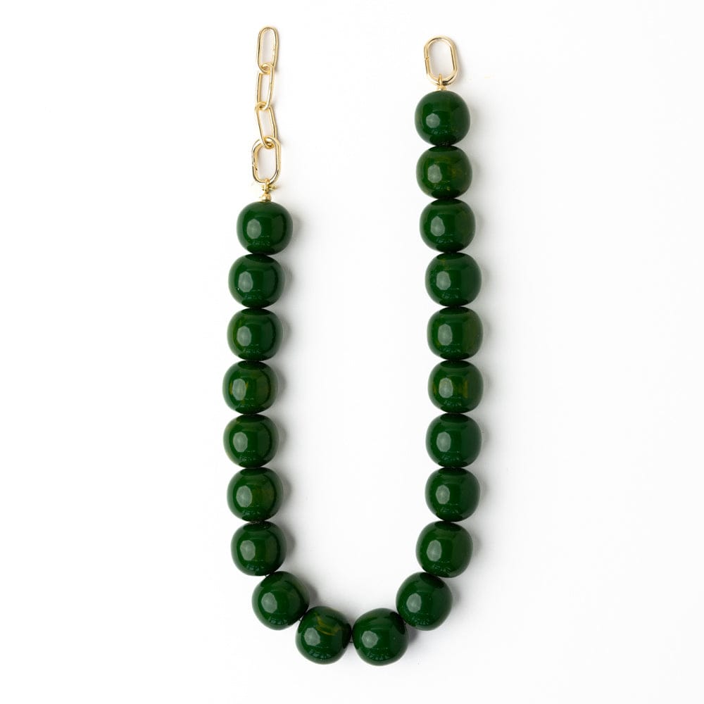 Iris Large Resin Bead Necklace Green Wholesale