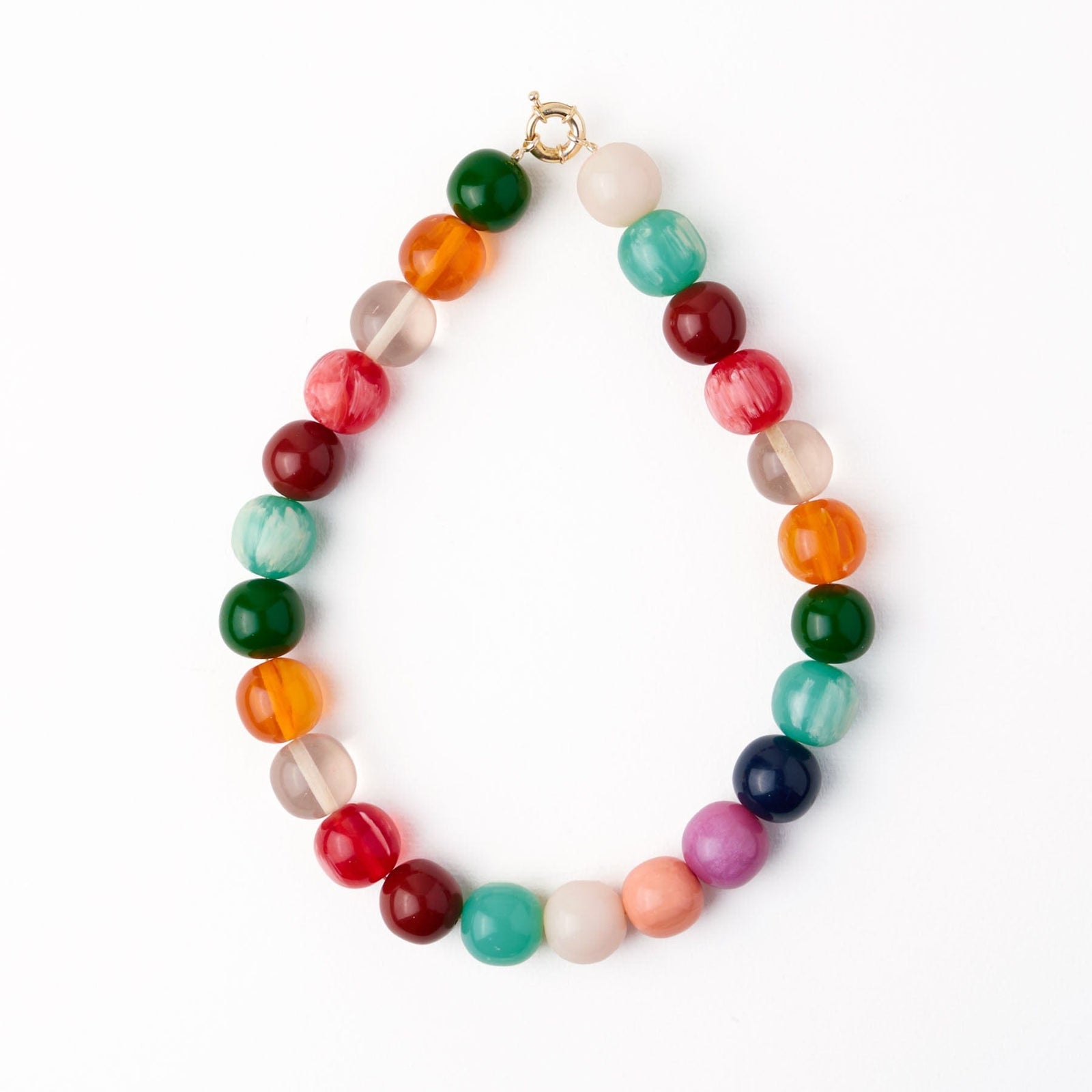 Iris Large Resin Bead Necklace Multi Wholesale