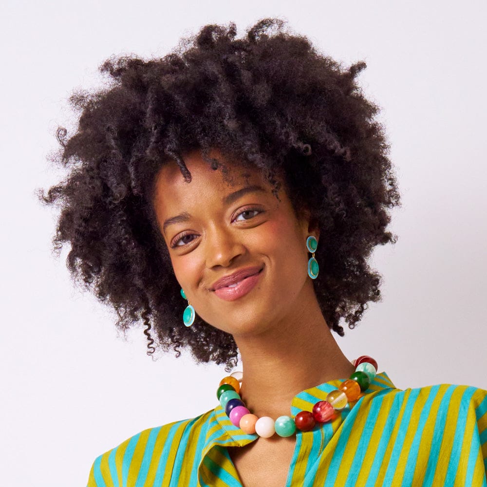 Iris Large Resin Bead Necklace Multi Wholesale