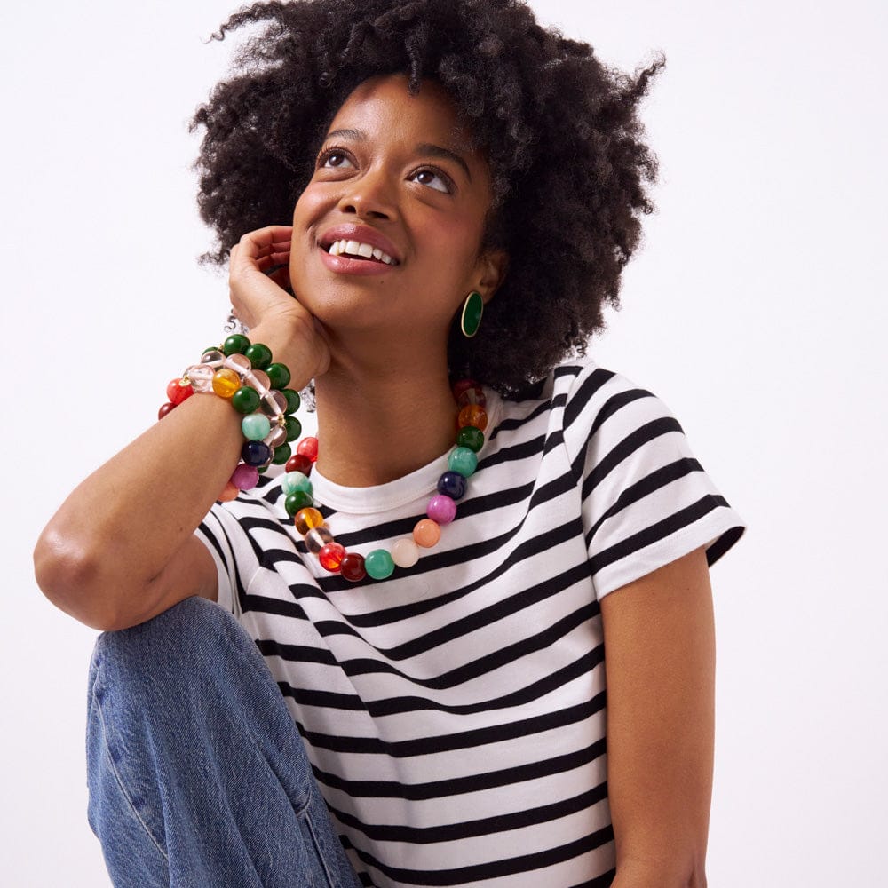 Iris Large Resin Bead Necklace Multi Wholesale