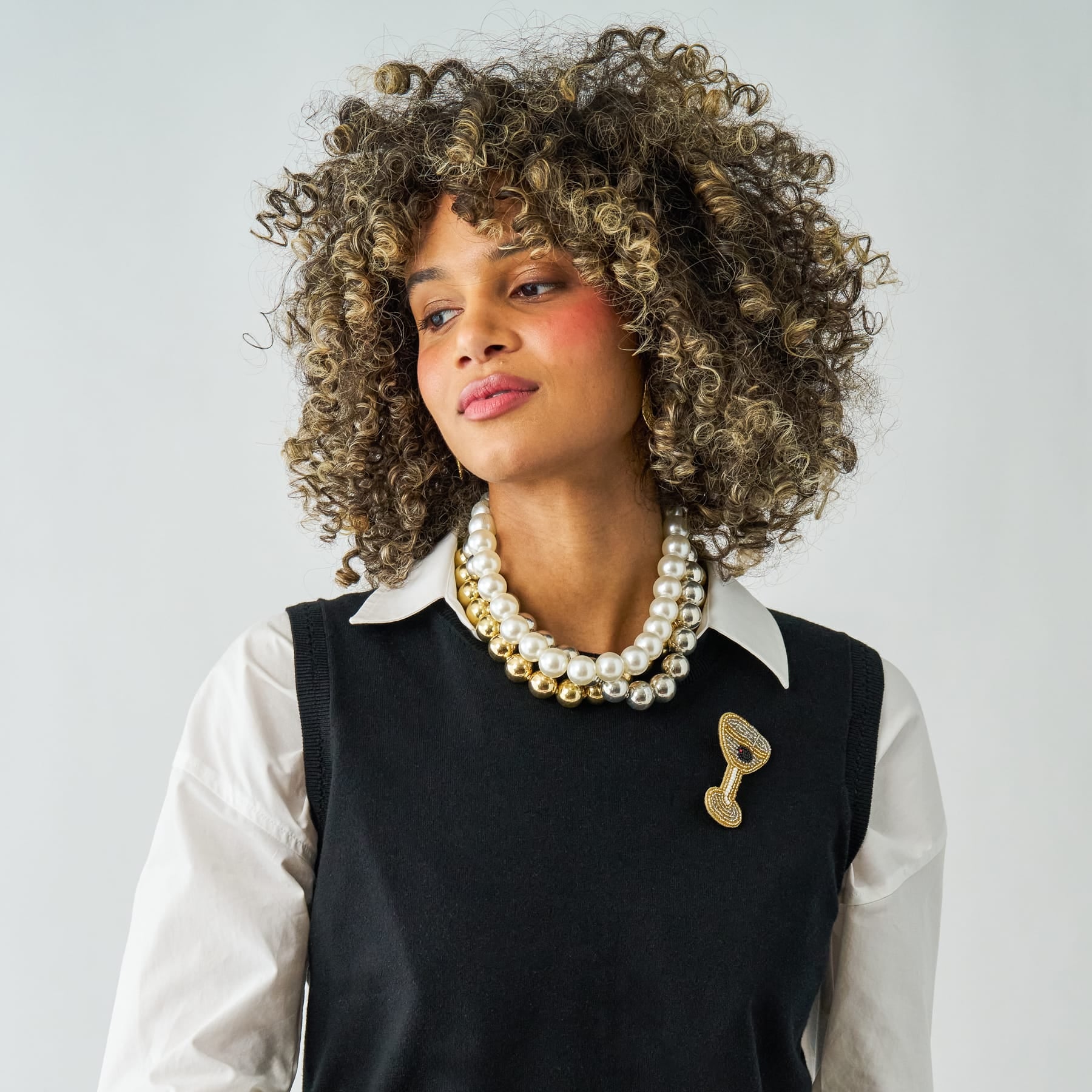 Iris Large Bead Necklace Pearls