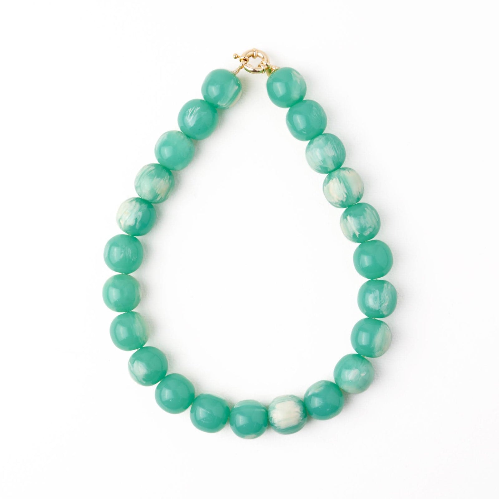 Iris Large Resin Bead Necklace Aqua Wholesale