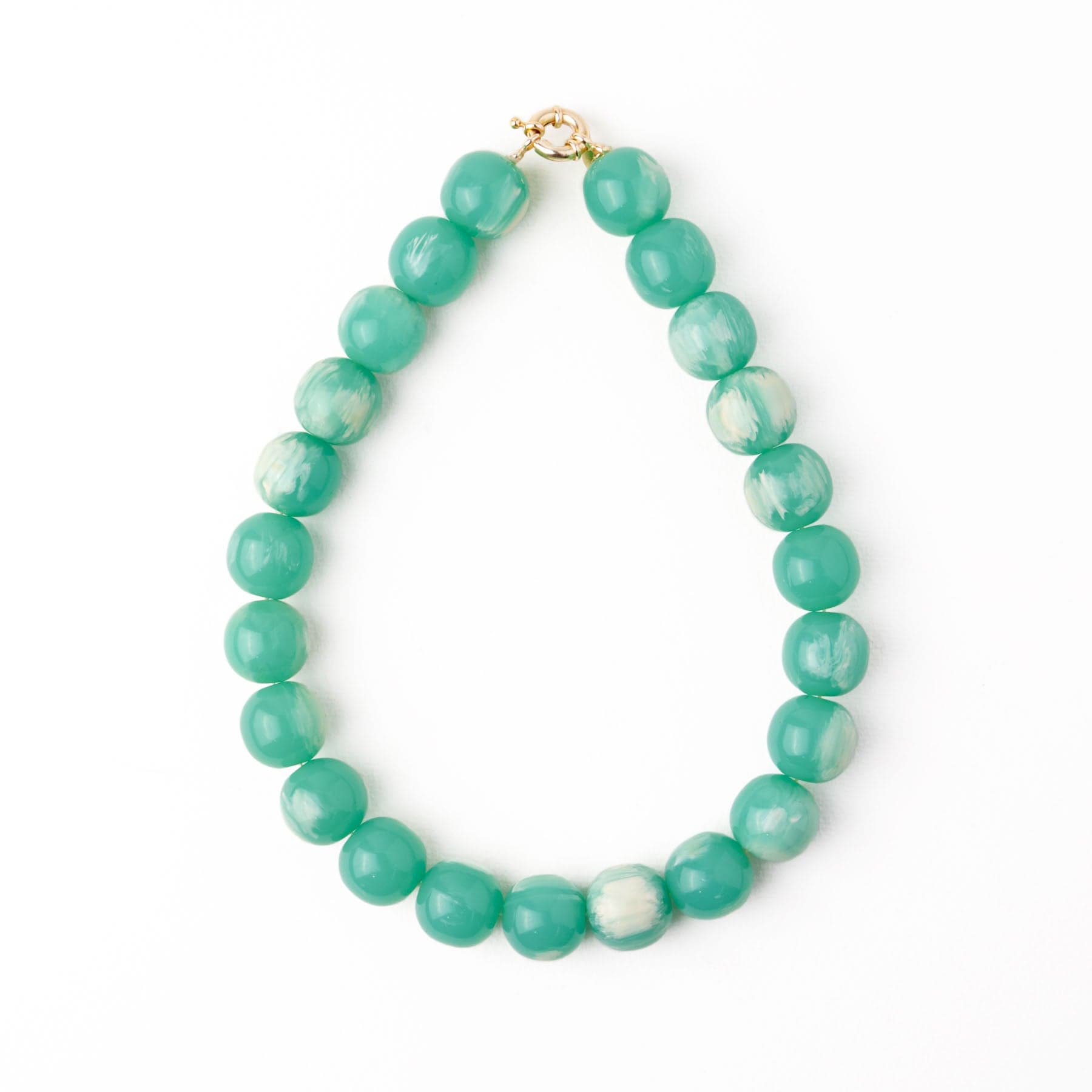 Iris Large Resin Bead Necklace Aqua Wholesale