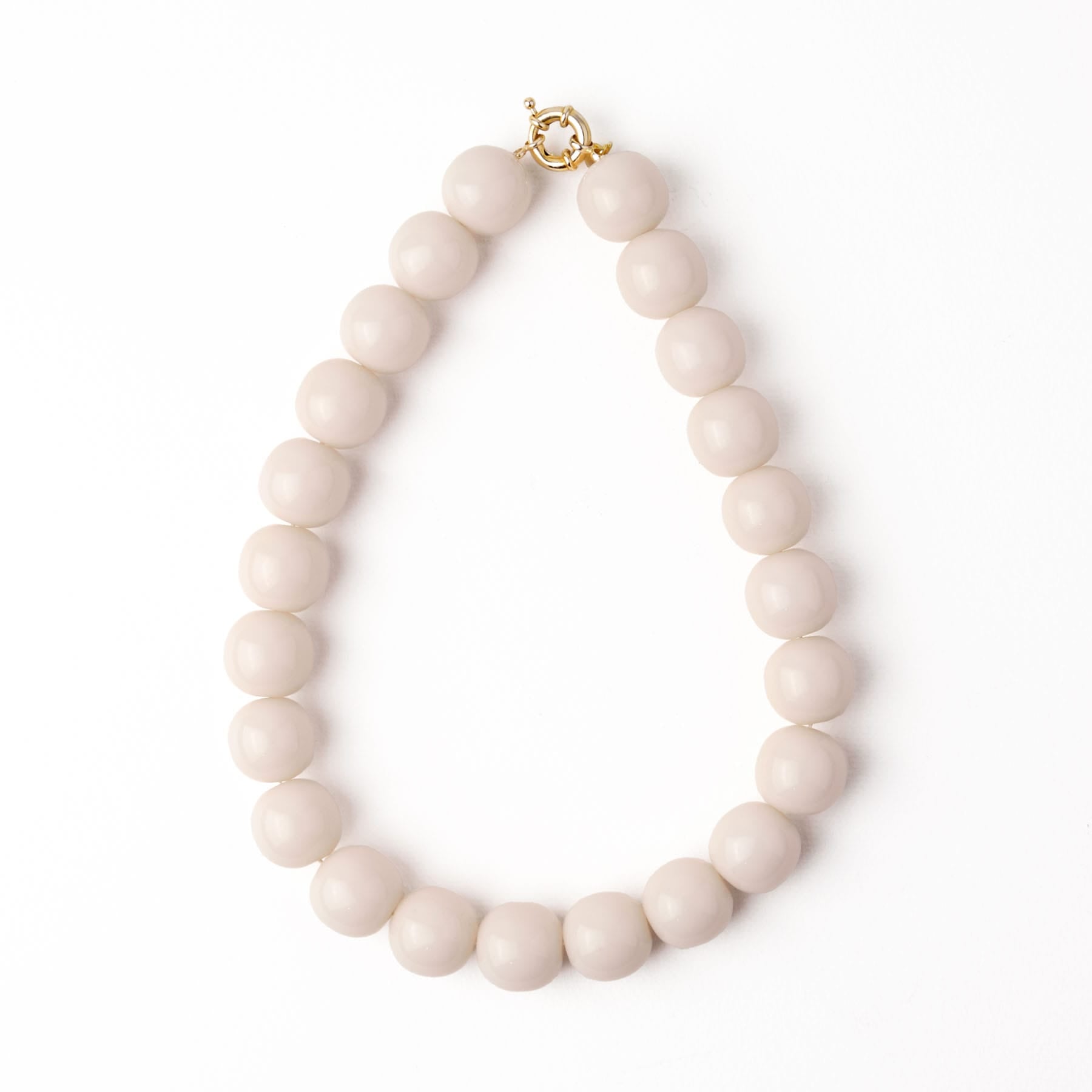 Iris Large Resin Bead Necklace Milky White Wholesale