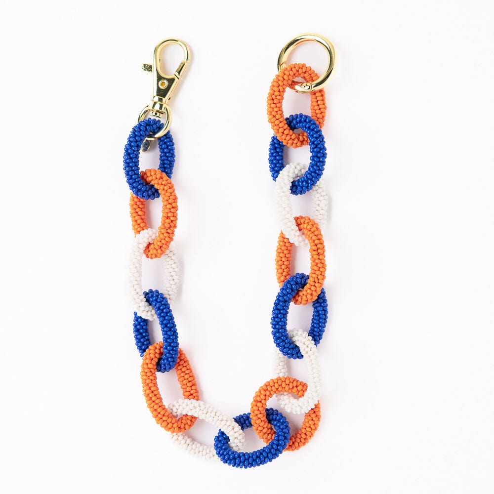 Game Day Beaded Bag Chain Blue + Orange Wholesale