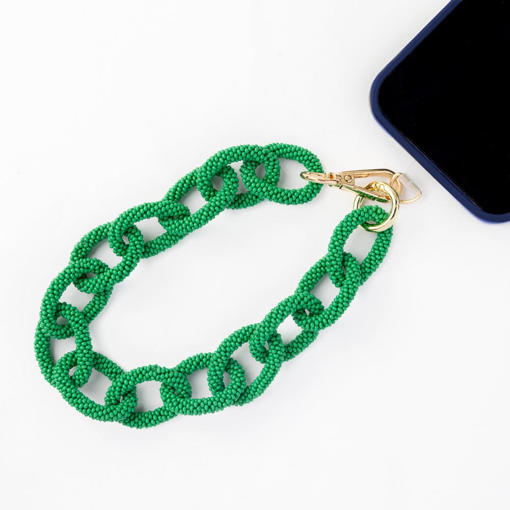 Celine Beaded Chain Link Bag & Phone Accessory Green