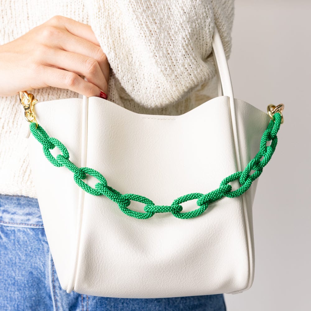 Celine Beaded Chain Link Bag & Phone Accessory Green
