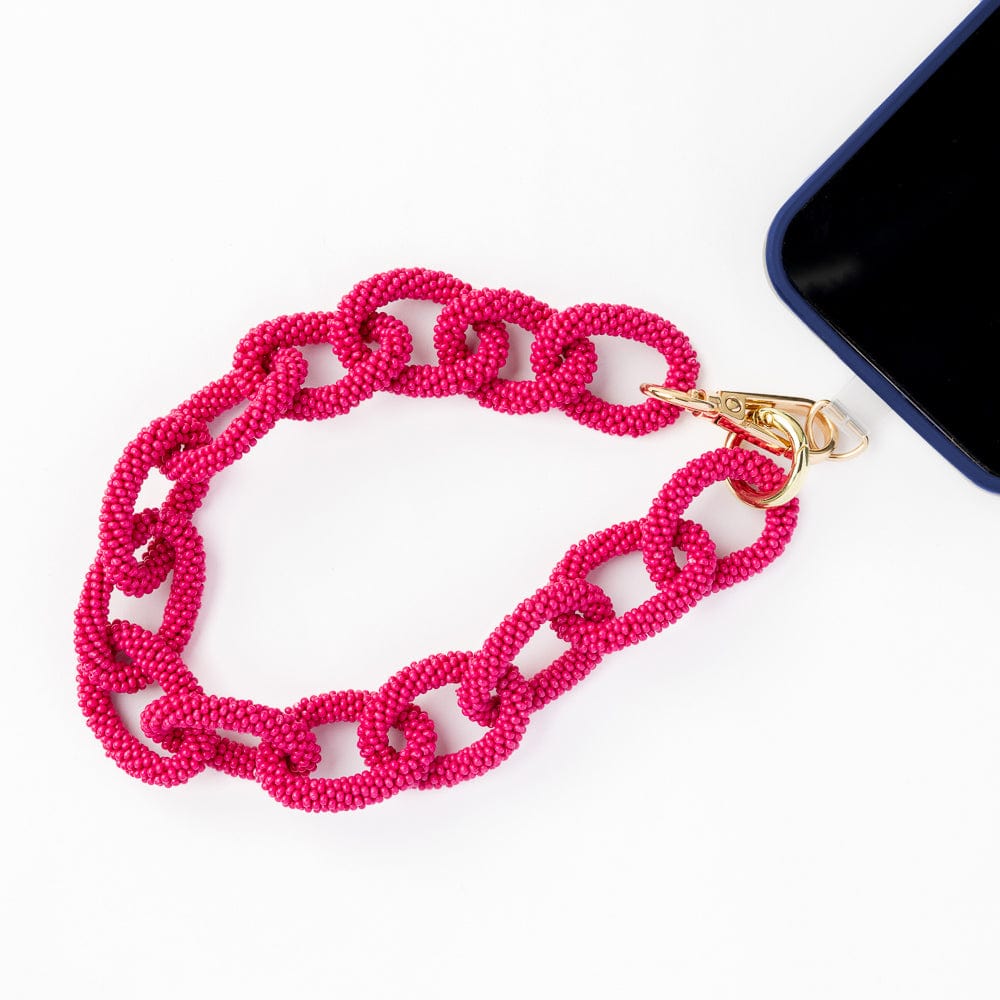 Celine Beaded Chain Link Accessory Hot Pink