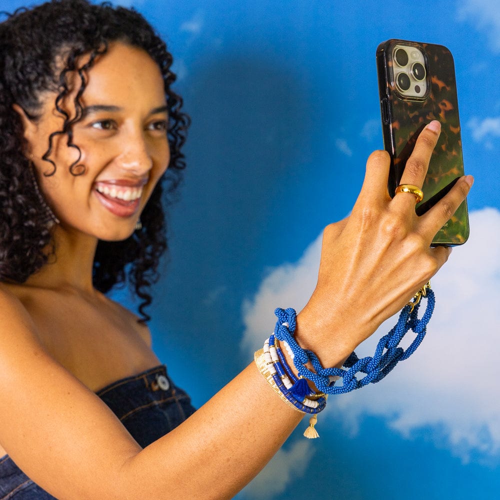 Game Day Beaded Bag Chain Blue + Orange Wholesale