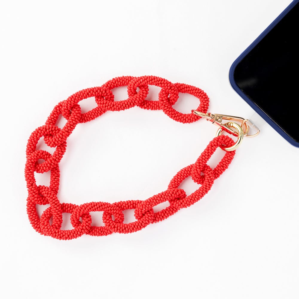 Celine Beaded Chain Link Bag & Phone Accessory Poppy