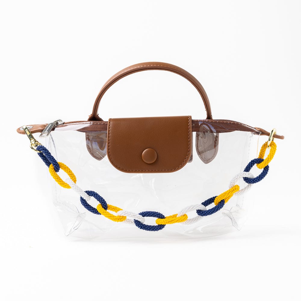 Game Day Beaded Bag Chain Yellow + Blue Wholesale