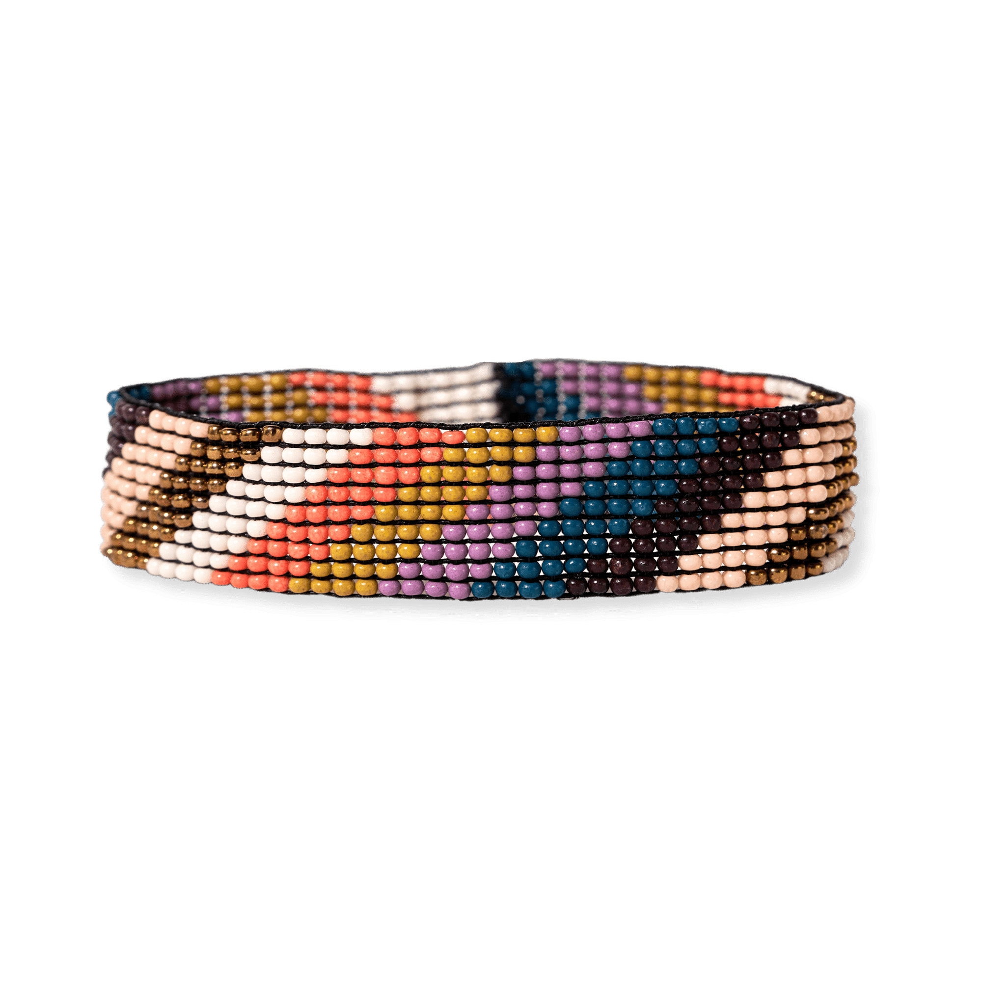 Lane Thick Diagonal Stripe Beaded Stretch Bracelet Wholesale