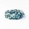 Sage Confetti Beaded 10 Strand Stretch Bracelets Blue