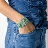 Sage Confetti Beaded 10 Strand Stretch Bracelets Green
