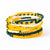 Game Day Color Block Beaded 10 Strand Stretch Bracelet Set Green and Yellow Wholesale