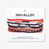 Game Day Color Block Beaded 10 Strand Stretch Bracelets Navy and Orange Wholesale