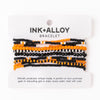 Game Day Beaded 10 Strand Stretch Bracelet Set Orange + Black Wholesale