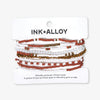 Game Day Color Block Beaded 10 Strand Stretch Bracelets Burnt Orange and White Wholesale