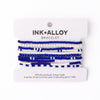 Game Day Color Block Beaded 10 Strand Stretch Bracelets Blue and White Wholesale